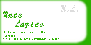 mate lazics business card