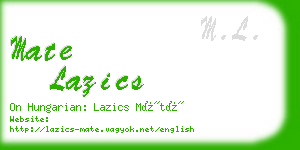 mate lazics business card